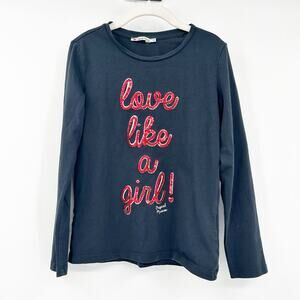 Original Marines Girls Lounge Sequin Love‎ Like A Girl Long Sleeve T-Shirt 7/8